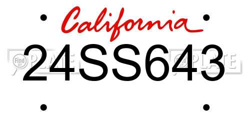 24SS643 California License Plate
