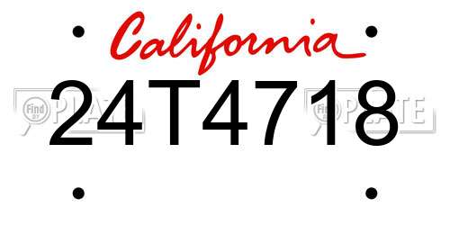 24T4718 California License Plate
