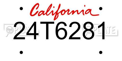 24T6281 California License Plate