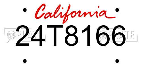 24T8166 California License Plate