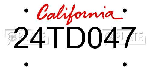 24TD047 California License Plate