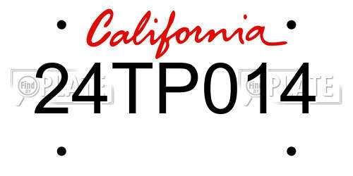 24TP014 California License Plate