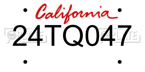 24TQ047 California License Plate