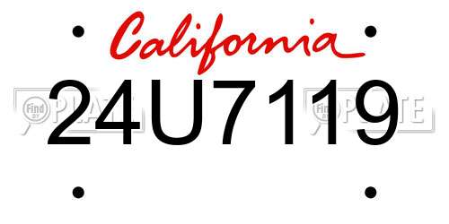 24U7119 California License Plate