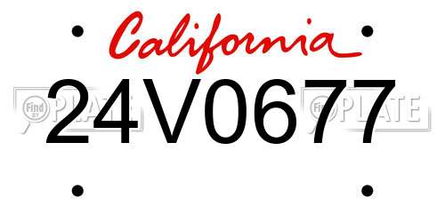 24V0677 California License Plate