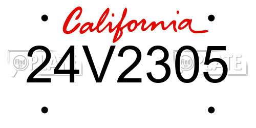 24V2305 California License Plate