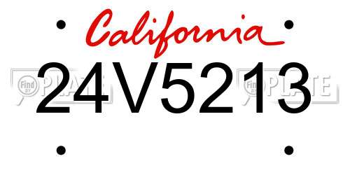 24V5213 California License Plate