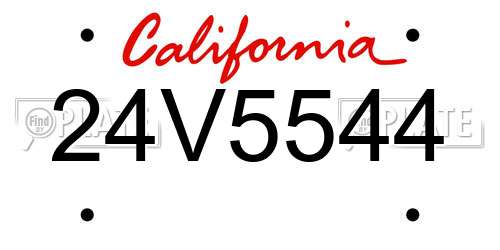24V5544 California License Plate