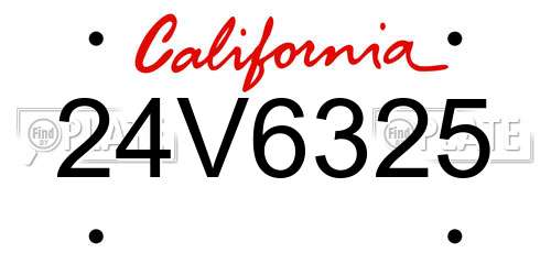 24V6325 California License Plate