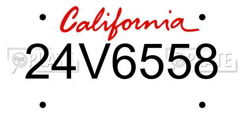 24V6558 California License Plate