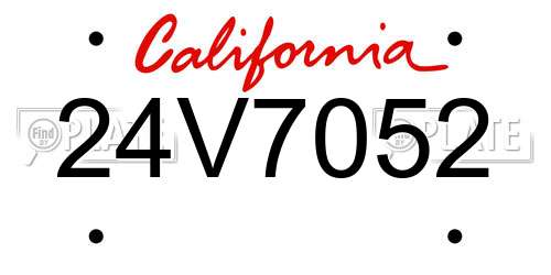 24V7052 California License Plate