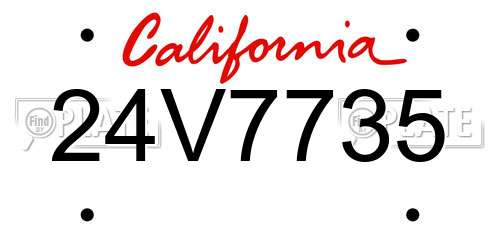 24V7735 California License Plate