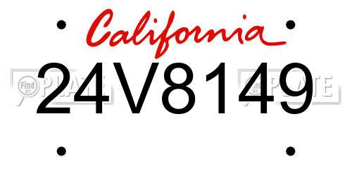 24V8149 California License Plate