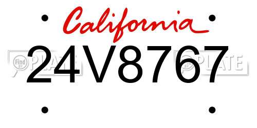 24V8767 California License Plate