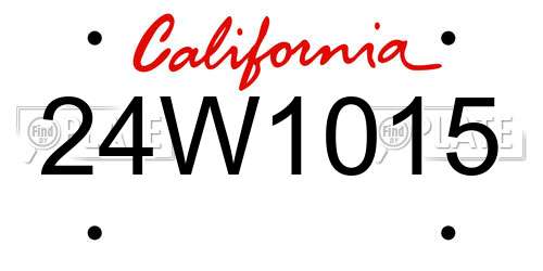 24W1015 California License Plate