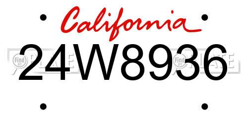 24W8936 California License Plate