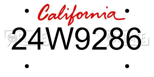 24W9286 California License Plate