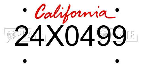 24X0499 California License Plate