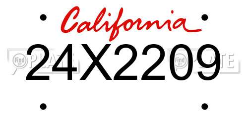 24X2209 California License Plate
