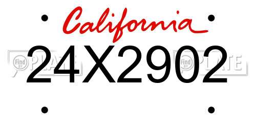 24X2902 California License Plate