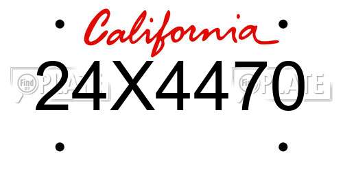 24X4470 California License Plate