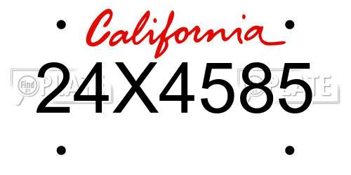 24X4585 California License Plate