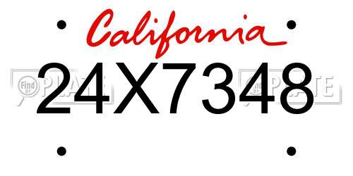 24X7348 California License Plate