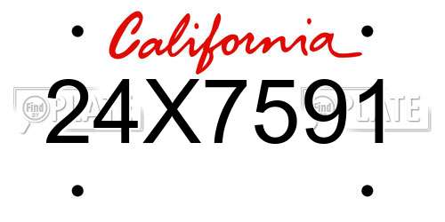 24X7591 California License Plate
