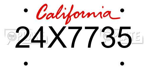 24X7735 California License Plate