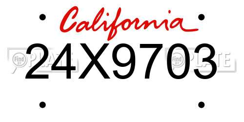 24X9703 California License Plate