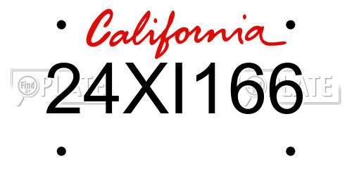 24XI166 California License Plate