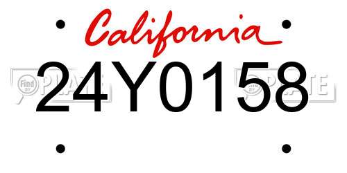 24Y0158 California License Plate