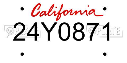 24Y0871 California License Plate