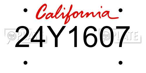 24Y1607 California License Plate