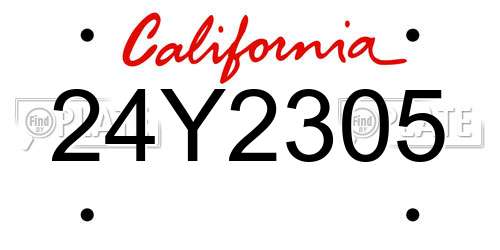24Y2305 California License Plate