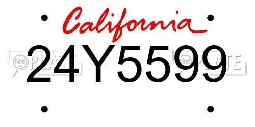 24Y5599 California License Plate