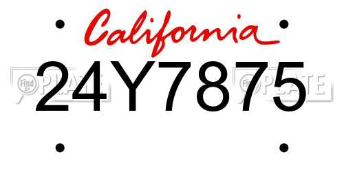 24Y7875 California License Plate