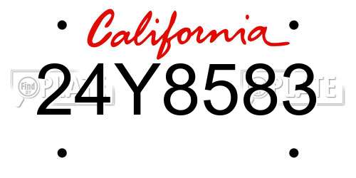24Y8583 California License Plate
