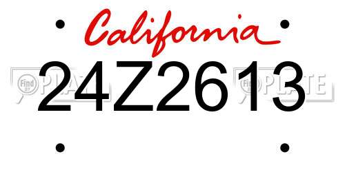 24Z2613 California License Plate