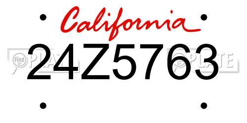 24Z5763 California License Plate