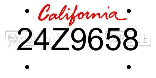 24Z9658 California License Plate