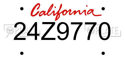24Z9770 California License Plate