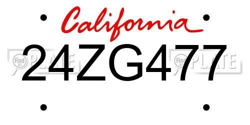 24ZG477 California License Plate