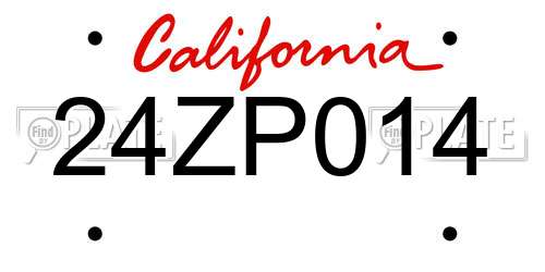 24ZP014 California License Plate