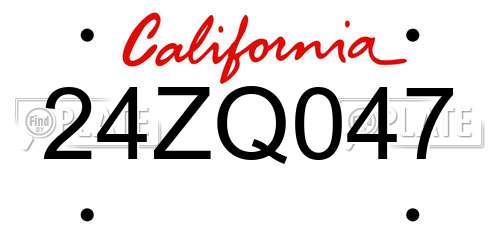 24ZQ047 California License Plate