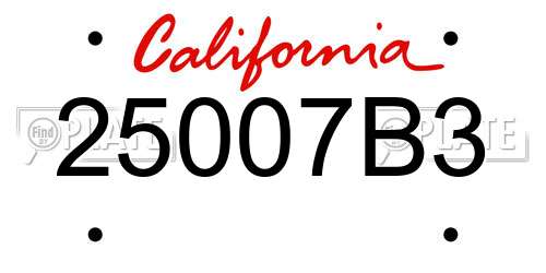 25007B3 California License Plate