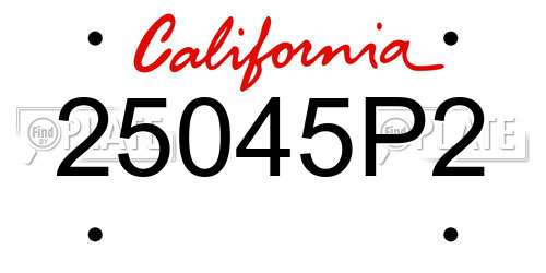 25045P2 California License Plate