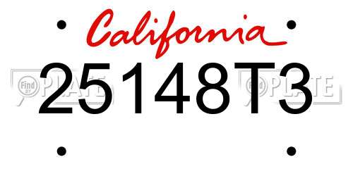 25148T3 California License Plate