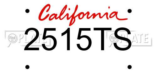 2515TS California License Plate