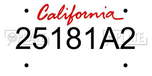 25181A2 California License Plate